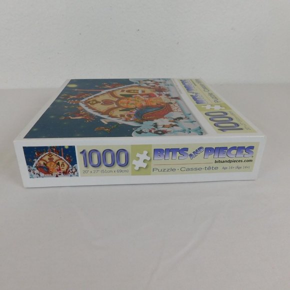 Bits and Pieces Loading the Sleigh 1000 Piece Jigsaw Puzzle Christmas Complete - Picture 10 of 12
